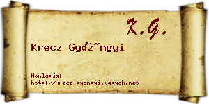 Krecz Gyöngyi névjegykártya