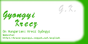 gyongyi krecz business card