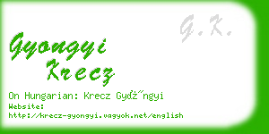 gyongyi krecz business card